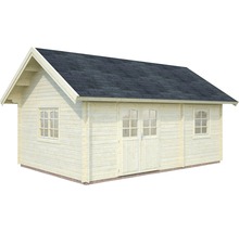 Holzgartenhaus mit Doppeltür und Fenstern