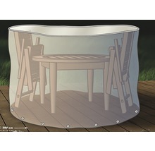 Schutzhülle für Gartenmöbel-Set Ø 200 H 95 cm transparent-thumb-1