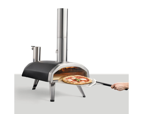 Ooni Fyra 12 Pizzaofen 74 x 39 x 72 cm Holzpellets Karbonstahl silberschwarz tragbar optimale Wärmespeicherung