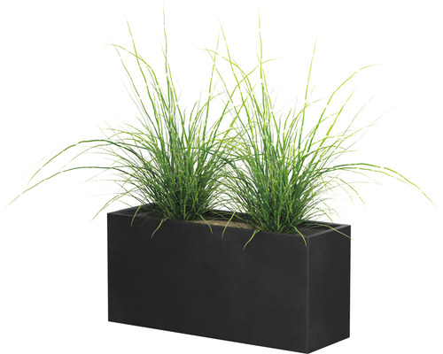 Rechteckiger Blumenkasten mit Bepflanzung