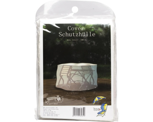 Verpackung einer Schutzhülle für Gartentische bis maximal 180 cm