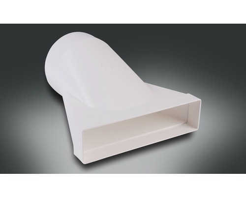 Rotheigner Flachkanal Übergangsstück rund/flach weiß 111 mm x 54 mm Formstück rechteckig auf rund