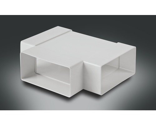 Flachkanal T-Stück PVC 110x55mm Auf 100mm Rund – Für Lüftungskanäle, Weiß, 1,5 Mm Stärke