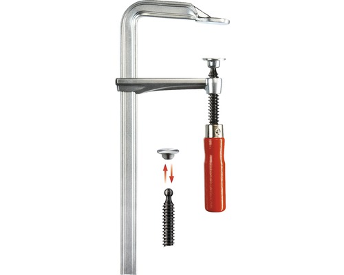 Schraubzwinge mit abnehmbarer Druckplatte