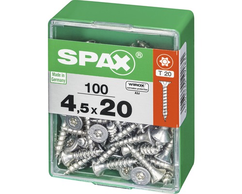 Spax Schrauben im Behälter, Größe 4,5 x 20 Millimeter, 100 Stück