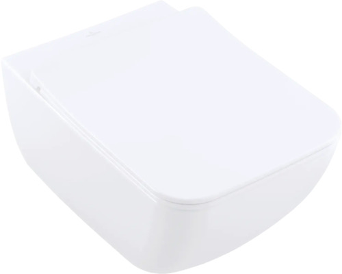 Weißes Wand-Tiefspül-WC mit WC-Sitz