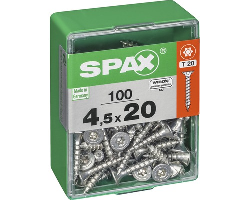 Spax Schrauben 4,5x20 Millimeter, 100 Stück in Kunststoffbox