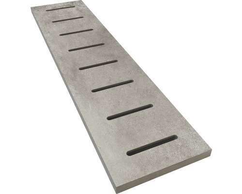 FLAIRSTONE Poolumrandung Beckenrandstein Ablauf/Überlauf betongrau 60 x 14,5 x 2 cm