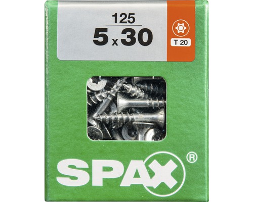 Spax Box mit 125 Universalschrauben, 5x30 Millimeter, T20
