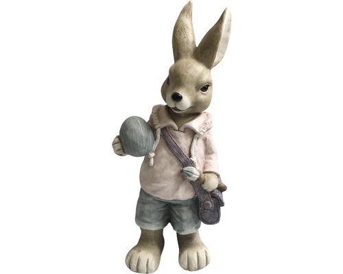 Dekorative Hasenfigur mit Tasche und Osterei