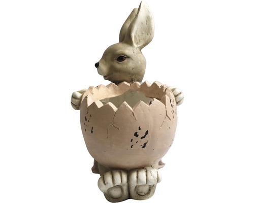 Dekorative Hasenfigur in Eierschale als Pflanzgefäß