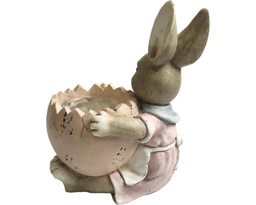 Dekorative Hasenfigur mit Eierschale als Pflanzgefäß