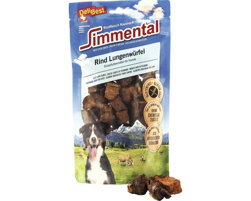 Hundesnack DeliBest Simmental Lungenwürfel Rind 120 g Verpackung Hunde-Snack Rind Lungenwürfel