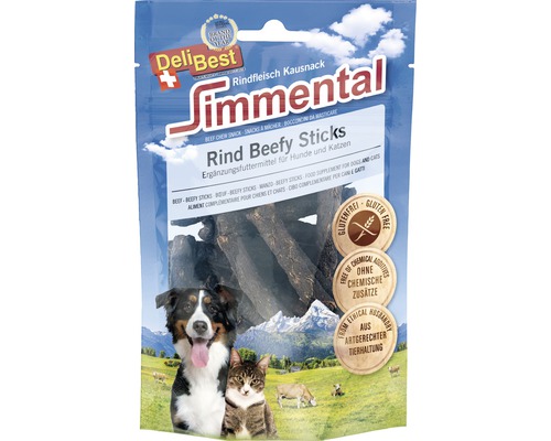 Hunde- und Katzensnack DeliBest Simmental Rind Beefy Sticks 90 g DeliBest Simmental Rind Beefy Sticks für Hunde und Katzen