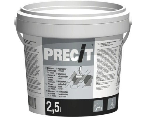 PRECIT Voranstrich für Metall lösungsmittelfrei 2,5 l Bitumen Voranstrich für Metall im 2,5 Liter Eimer