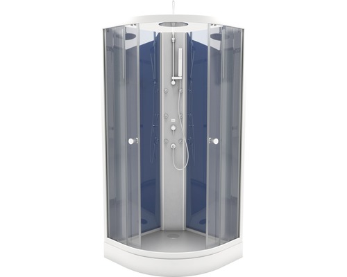 Komplette Duschkabine mit Glaswänden und Duscharmaturen