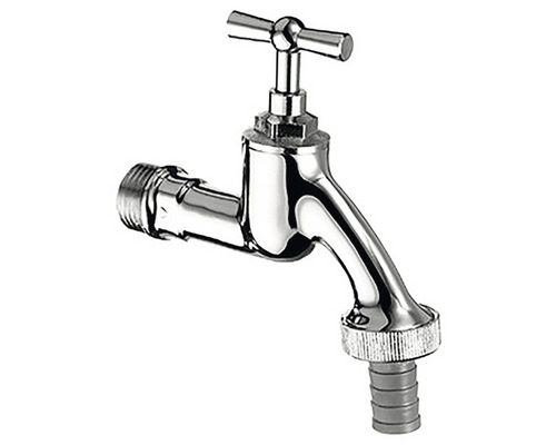 SCHELL Auslaufhahn 1/2 Zoll chrom glänzend 034050399 Wasserhahn aus Metall mit Kreuzgriff