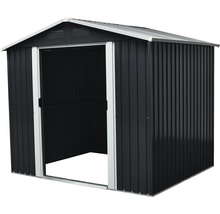 Metall Gerätehaus mit offener Tür