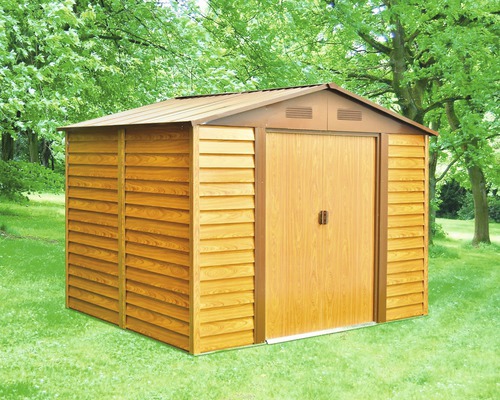 Gerätehaus PERGART Frankfurt II 1112 321 x 366 cm holzoptik Gartenhaus mit Doppeltür im Garten