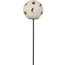 Gartendekoration Kugel mit Stern und Mond Motiven auf einem Stab