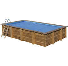 Aufstellpool Holzpool-Set Gre rechteckig 620x420x133 cm inkl. Sandfilteranlage, Skimmer, Leiter, Filtersand & Bodenschutzvlies Holz