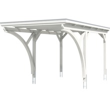 Einzelcarport Konsta Aluminium-Dachplatten inkl. 2 Einfahrtsbögen und H-Anker 304x500 cm weiß-thumb-2