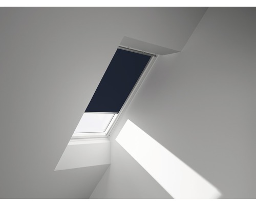 VELUX Verdunkelungsrollo uni dunkelblau manuell Rahmen aluminium DKL Y85 1100S