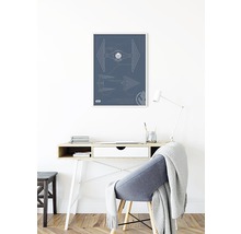 Gerahmtes Star Wars TIE Interceptor Bauplan Poster über Schreibtisch