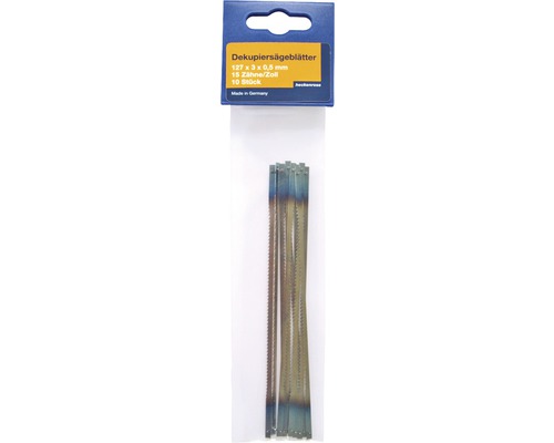 Laubsägeblätter 127 x 3 x 0,5 Millimeter, 15 Zähne pro Zoll, 10 Stück