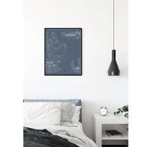 Poster mit Bauplan des Millennium Falken im Schlafzimmer