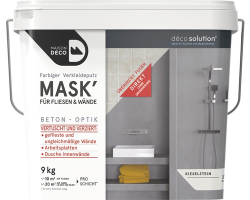 Maison Deco MASK´ farbiger Verkleideputz Effektputz für Fliesen und andere Oberflächen kieselstein 9 kg-0