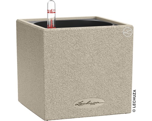 Blumentopf Canto Stone Kunststoff 14x14x14 cm sandbeige inkl. Erdbewässerungsystem und Wasserstandsanzeiger