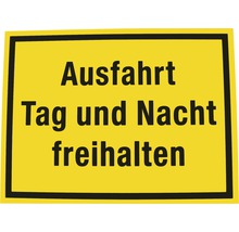 Warnschild Ausfahrt Tag und Nacht freihalten 300x400 mm