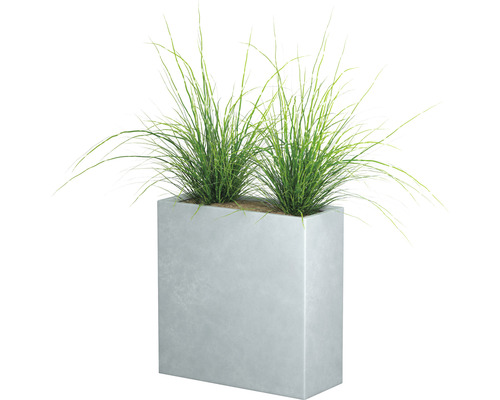 Rechteckiger Pflanzkasten mit Gräsern