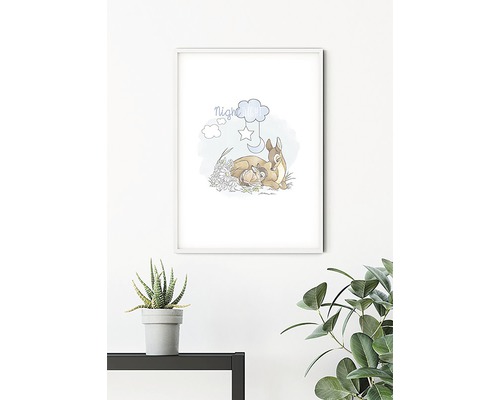 Gerahmtes Wandbild mit Reh und Rehkitz Motiv