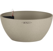 Blumenschale Cubeto Stone Kunststoff 40x40x18 cm sandbeige inkl. Erdbewässerungsystem und Wasserstandsanzeiger