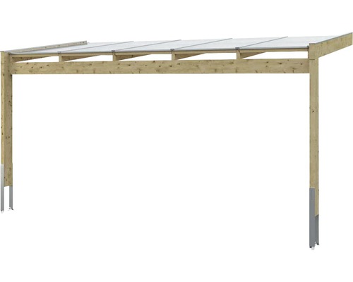 Holzcarport mit lichtdurchlässigem Dach