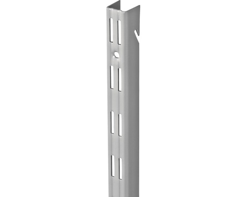 Hängeschiene Bungee 2-reihig 1195 mm, silber Regalständer aus Metall mit Aussparungen zur Befestigung von Regalböden