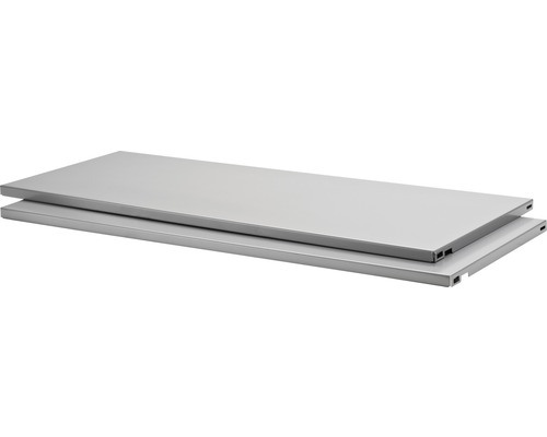 Stahlfachboden B 800 x T 300 mm silber, 2 Stück-0