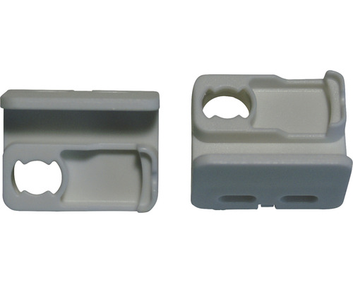 Kunststoffhalterung in zwei Ansichten