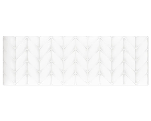 Wandfliese Aden Snow weiß 3D glänzend 30x90 cm rektifiziert