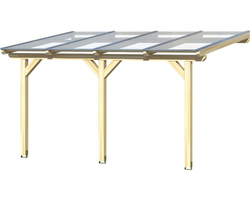 Holzcarport mit Polycarbonatplatten