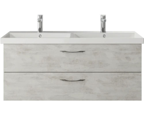 Waschtischunterschrank mit zwei Becken und zwei Schubladen