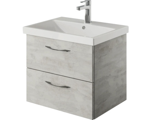 Waschtischunterschrank mit zwei Schubladen und Aufsatzwaschbecken