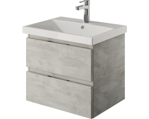 Waschtisch mit zwei Schubladen und Aufsatzwaschbecken