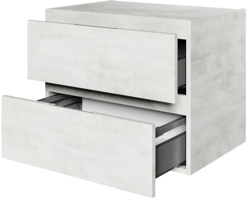 Waschtischunterschrank mit zwei offenen Schubladen