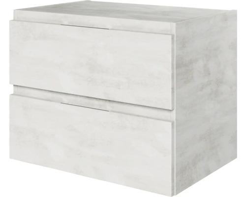 Unterschrank pelipal Xpressline 4035 2 Auszüge Breite 60 cm Grau mit Grifffuge Waschtischunterschrank mit zwei Schubladen