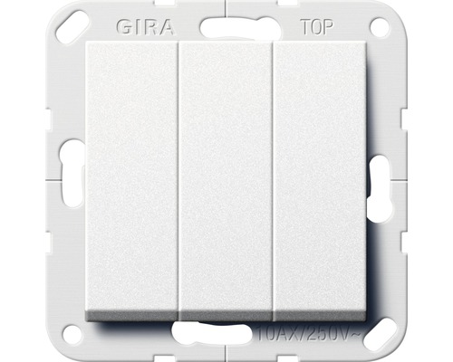 Gira 0283226 Wippschalter 3-fach mit Wippen Universal-Aus-Wechselschalter Standard 55 aluminium