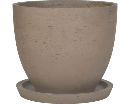 Pflanztopf aus Beton mit Untersetzer
