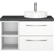 Waschbeckenunterschrank mit Aufsatzwaschbecken und zwei Schubladen
